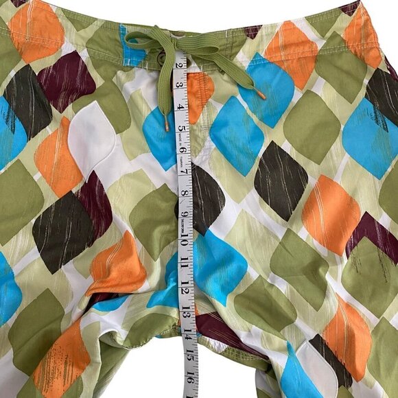 Quicksilver Men's Drawstring Surf Swim Boardshorts Green/Teal/Orange Pocket - 38 - Picture 11 of 12